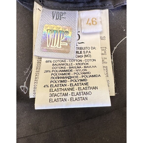 VDP Collection Black Long Sleeve Embellished Collar Peplum Blouse Sz 10/46 - Picture 14 of 16